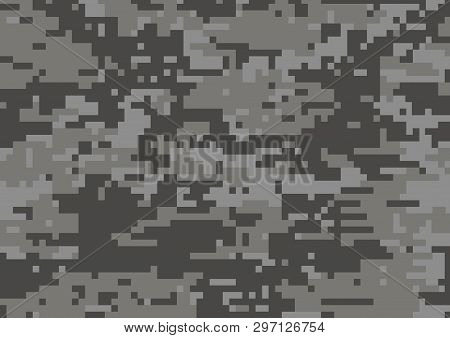 Digital Gray Military Camouflage Textured Background