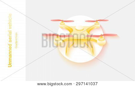 Unmanned Air Vehicle Bright Gradient Vector Illustration For Web And Peinting.