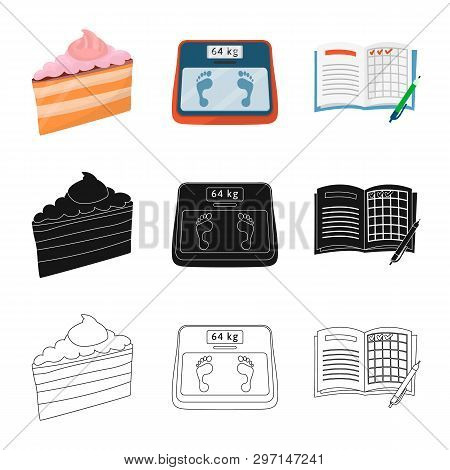 Vector Illustration Of Diet And Treatment  Logo. Set Of Diet And Medicine Stock Vector Illustration.