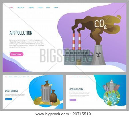 Air Pollution Vector, Waste Disposal And Overpopulation, Environmental Problems On Planet With Skysc