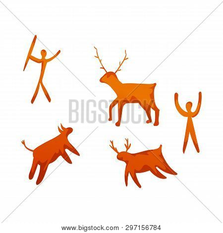 Vector Design Of Prehistoric And Painting Icon. Set Of Prehistoric And Bird Vector Icon For Stock.