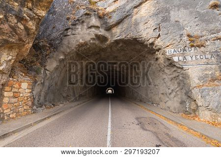 Ancient La Yecla Tunnel In Burgos, Spain.