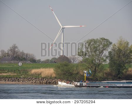 the river rhine near rees in germany