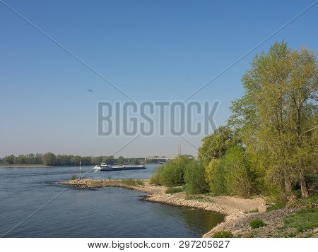 the river rhine near rees in germany