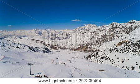 Vahdat District Beautiful View From The Aircraft To The Mountains In Tashkent, China And Kirgistan, 