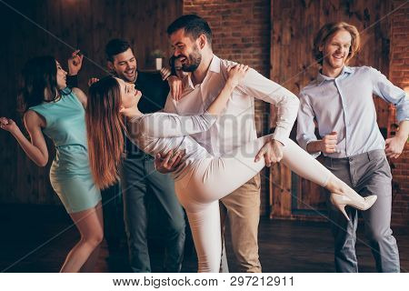 Close Up Photo Classy Best Gathering Hang Out Slow Dance Partners Tango Valse Hold Leg Hip She Her L