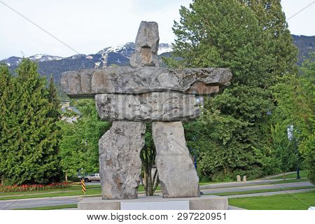 Inuksuk Stone Statue In British Columbia, Canada