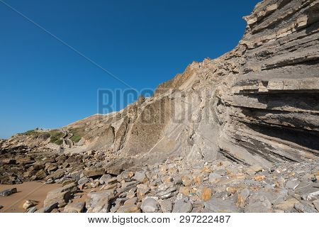 Barrika Coastline In Bilbao, Basque Country, Spain.