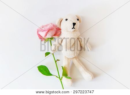 Newborn. Baby Accessories On A Light Background. Selective Focus.