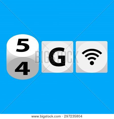 5g - 5th Generation Wireless Internet Network Connection Information Technology Illustration. Mobile