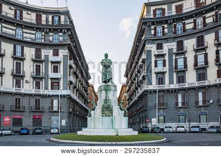 Naples, Italy - November 1, 2012:. Monument Of King Umberto I Who Ruled Italy From 1878 To 1900.