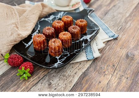 Canele is a small French pastry with rum and vanilla 
