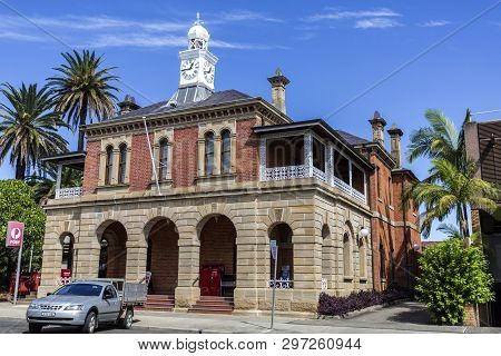 Grafton, Australia - April 9, 2019: Facade Of The Heritage Building Of The Post Office, Built In 187