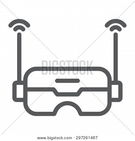 Fpv Technology Line Icon, Innovation And Virtual, Fpv Glasses Sign, Vector Graphics, A Linear Patter