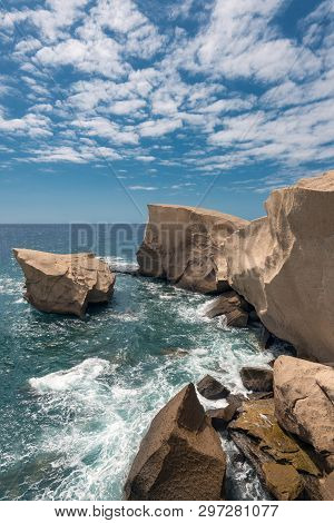Tajao Landscape, Volcanic Coastline In South Tenerife Island, Canary Islands, Spain.