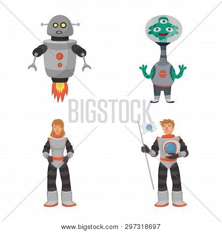 Isolated Object Of Space  And Galaxy  Logo. Collection Of Space  And Travels  Stock Vector Illustrat