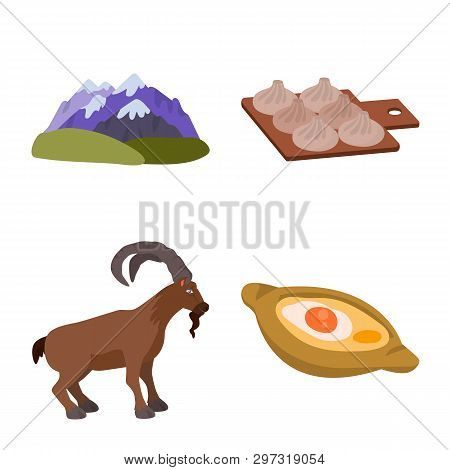 Isolated Object Of Caucasus And Traditions Sign. Set Of Caucasus And Attributes Stock Vector Illustr