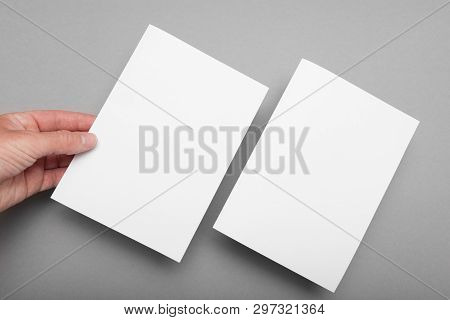 A5 Paper Page Template, Flyer Blank Mockup.