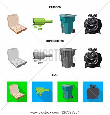 Vector Illustration Of Dump  And Sort Sign. Set Of Dump  And Junk Stock Vector Illustration.