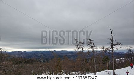 Winter Landscapes In Urals Cloudy Day Mountain Sugomak