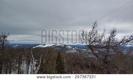 Winter Landscapes In Urals Cloudy Day Mountain Sugomak