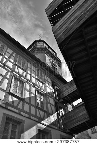 Landscape With The Historic City Tower Of Backnang