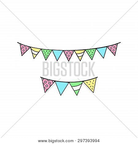 Cute Garland, Festoon Decoration Vector Outlined Illustration Icon.