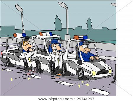 Siyah kedi ve bir polis arabası