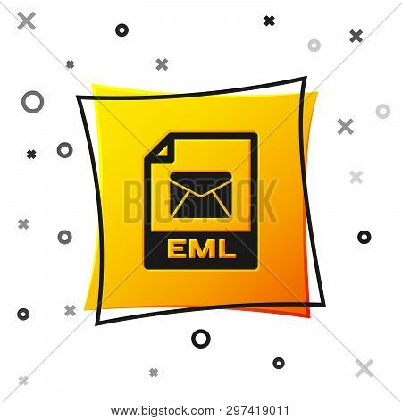 Black Eml File Document Icon. Download Eml Button Icon Isolated On White Background. Eml File Symbol