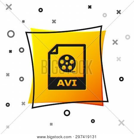 Black Avi File Document Icon. Download Avi Button Icon Isolated On White Background. Avi File Symbol