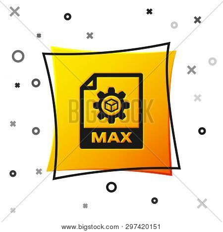 Black Max File Document Icon. Download Max Button Icon Isolated On White Background. Max File Symbol