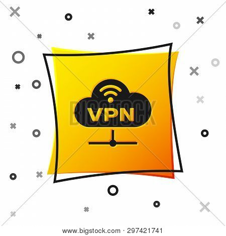Black Vpn Network Cloud Connection Icon Isolated On White Background. Social Technology. Cloud Compu