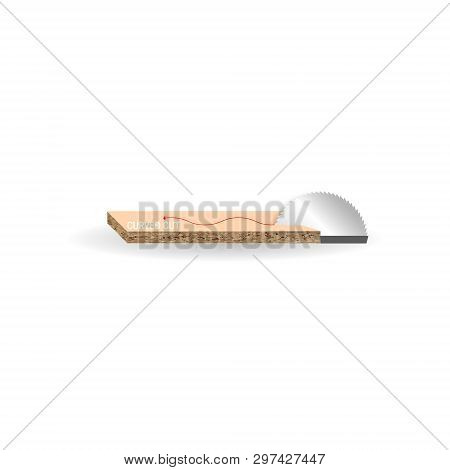Cutting Cutting Chipboard. Vector Illustration.translation Russian Inscriptions Chipboard Cutting
