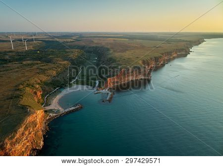aerial view of Bolata bay Bulgaria, Black sea resort 