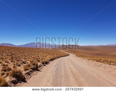 Route From Zoniquera To Laguna Hedionda In The Eduardo Avaroa National Park In Bolivia