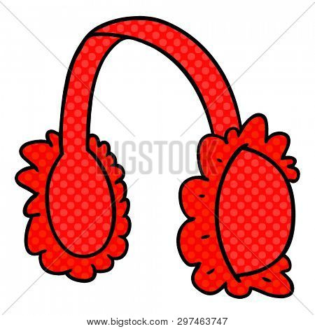 hand drawn cartoon doodle of pink ear muff warmers