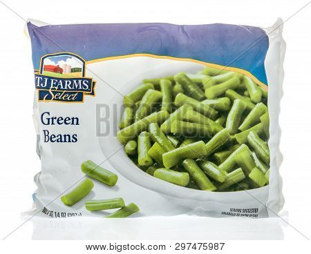 Winneconne, Wi -  22 April 2019: A Package Of Tj Farms Select Green Beans Frozen Vegetables On An Is