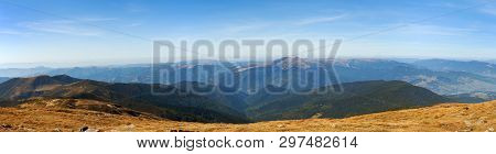 Panoramic View Of Mount Hoverla Or Goverla, Ukraine Carpathian Mountains
