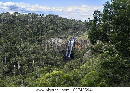 Scenic View Of The Lower Fall At The Ebor Falls In Guy Fawkes River, Northern Nsw, Australia