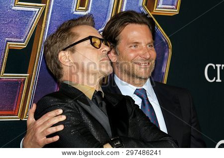 Bradley Cooper and Robert Downey Jr. at the World premiere of 'Avengers: Endgame' held at the LA Convention Center in Los Angeles, USA on April 22, 2019.