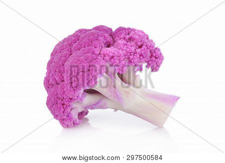 Purple Brassica Oleracea Isolated On White Background