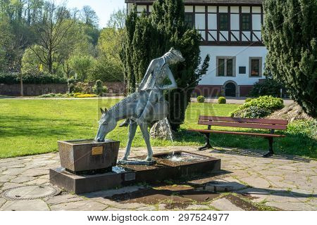 Bodenwerder, Germany, 21/04/2019: Sculpture of the 