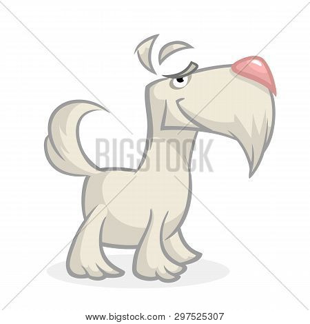 Pretty And Funny Scottish Terrier Dog Cartoon Illustration