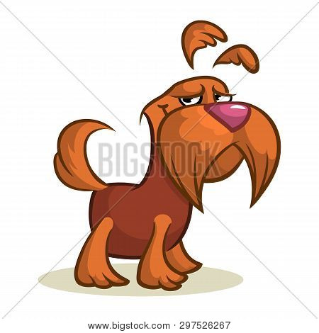 Pretty And Funny Scottish Terrier Dog Cartoon Illustration