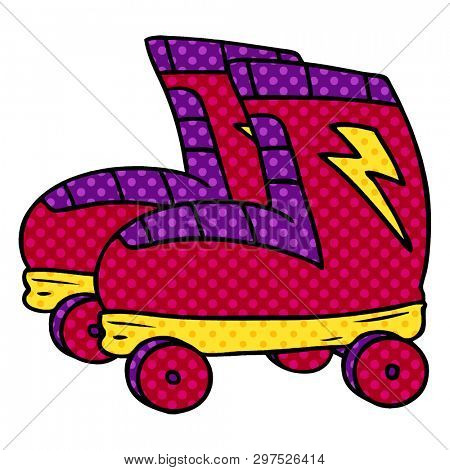 hand drawn cartoon doodle of roller skates