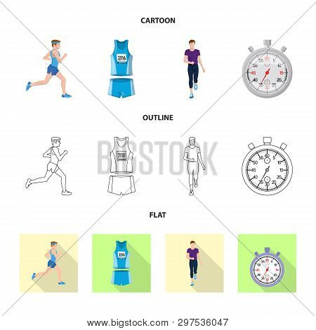 Vector Design Of Sport  And Winner Symbol. Collection Of Sport  And Fitness  Stock Symbol For Web.