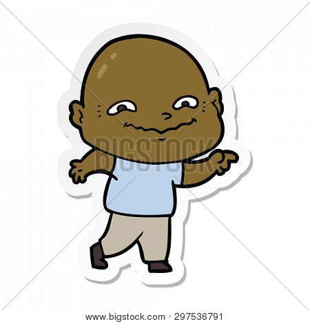 sticker of a cartoon creepy guy