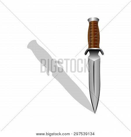 Combat Special Forces Knife With A Wedge-shaped Blade And Double-edged Sharpening.