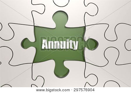 Annuity Word On Jigsaw Puzzle, 3d Rendering