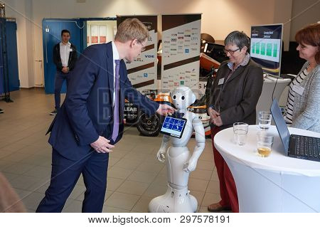 Kiel, Schleswig-holstein/germany - April 24th: Prime Minister Daniel Guenther Visits The University 